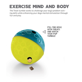 Nina Ottosson Treat Tumble Ball Toy for Cat or Dog - Small (Blue/Yellow) image 5