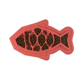 Petstages Fishie Fun Feed Mat Wet and Dry Slow Food Bowl for Cats - Pink image 5