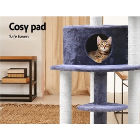Cat Tree 126cm Trees Scratching Post Scratcher Tower Condo House Furniture Wood image 5
