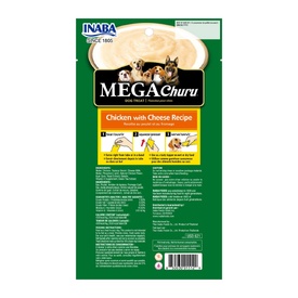 Inaba Dog MEGA Churu Meal Topper Treat - Creamy Chicken & Cheese Puree - 18 x 48g Tubes image 5