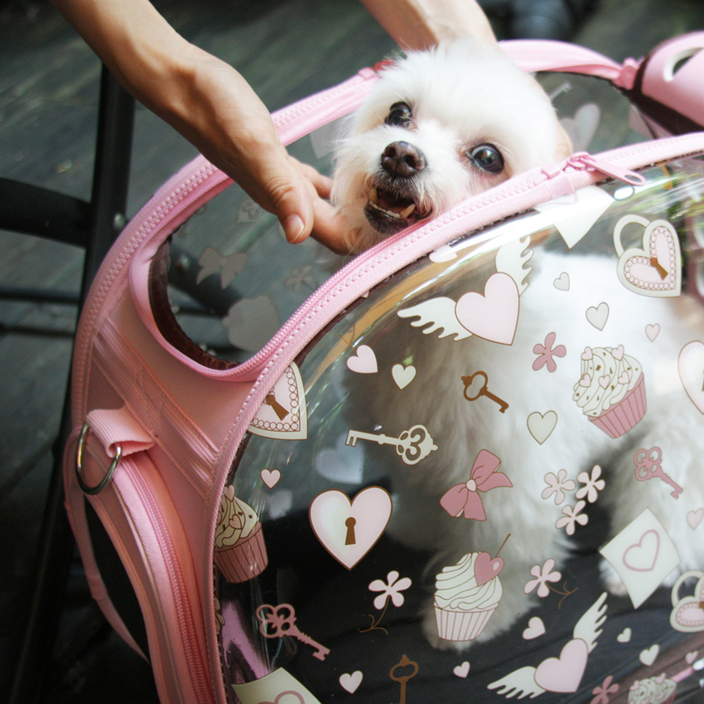 Ibiyaya Transparent Pet Carrier - Pink Valentine image 6