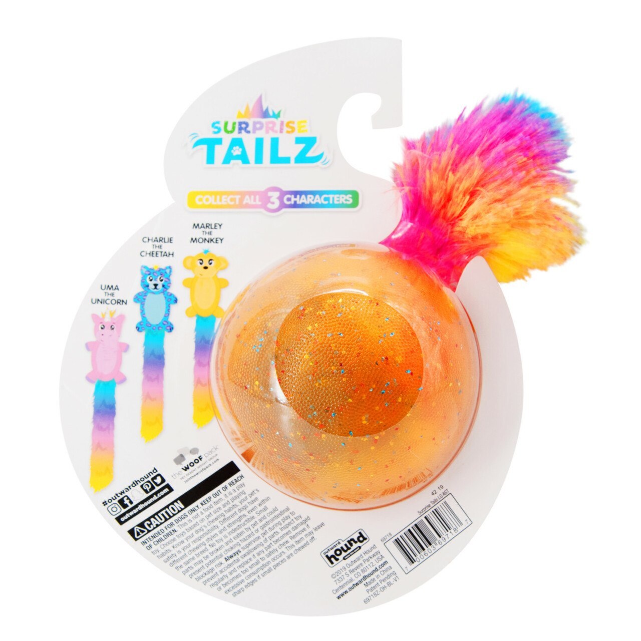 Outward Hound 2-in-1 Surprize Tailz Ball & Plush Toy - Assorted Designs image 6