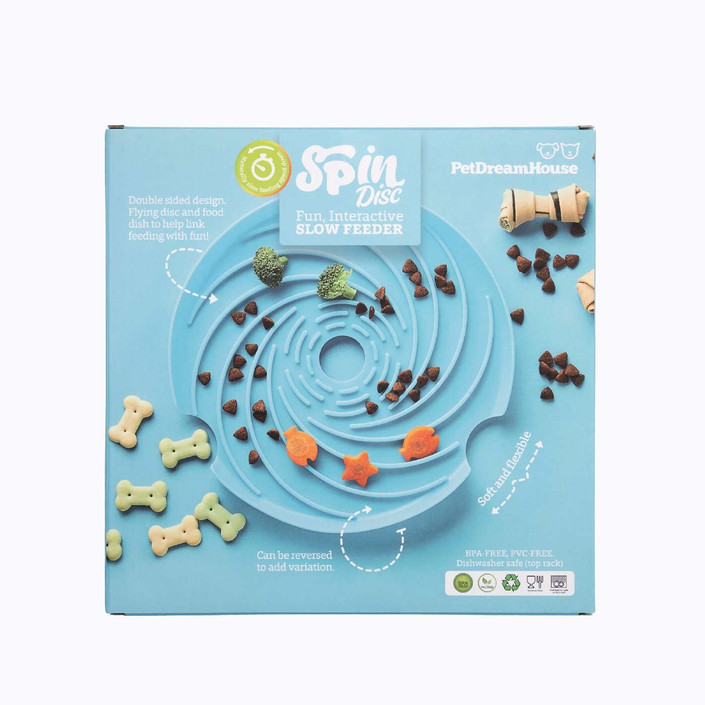 SPIN Interactive 2-in-1 Slow Feeder Lick Pad & Frisbee for Dogs image 6