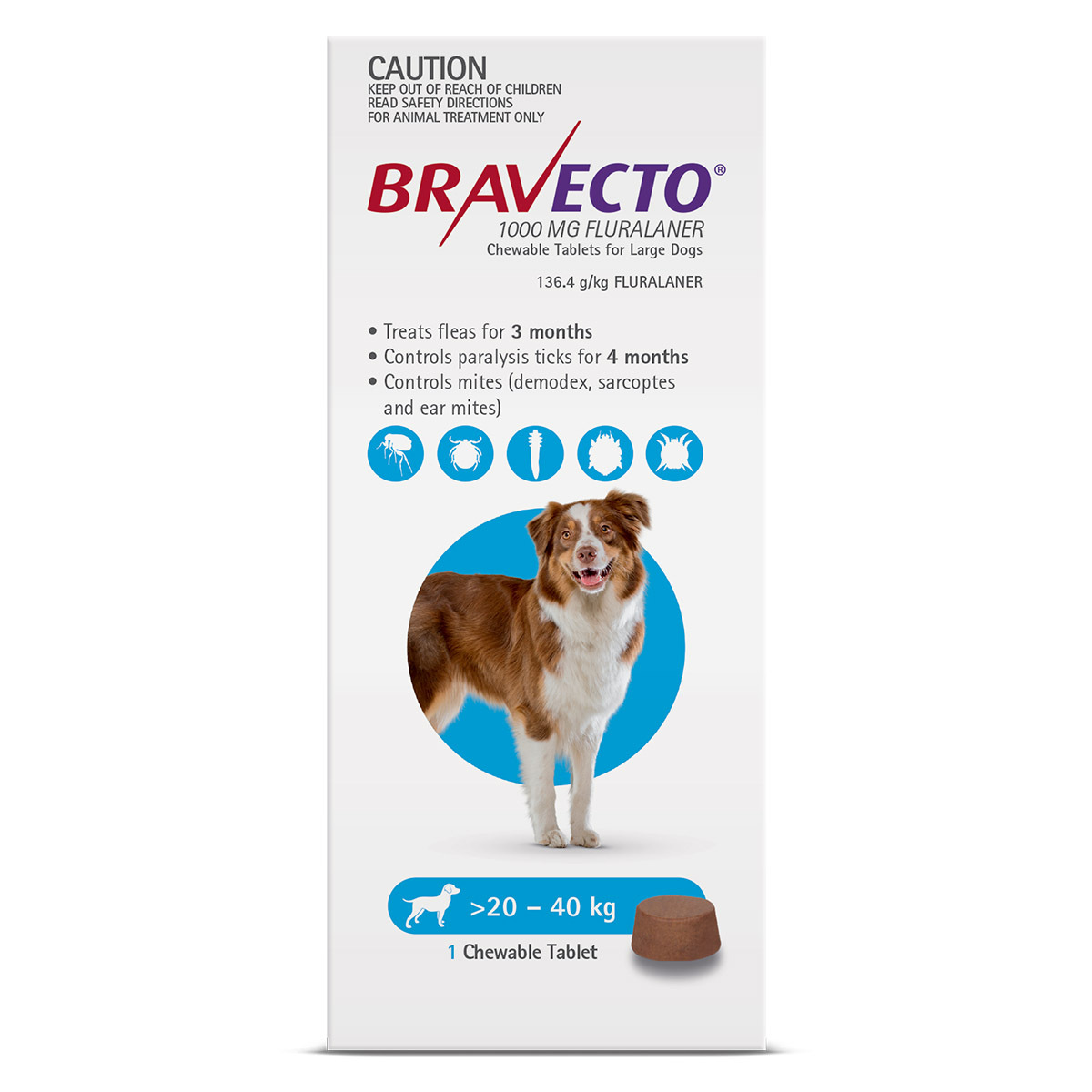 Bravecto Dog 3-Month Single Chew for Flea & Tick Control image 6
