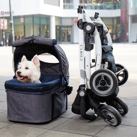 Ibiyaya CLEO Multifunction Pet Stroller & Car Seat Travel System in Denim image 6