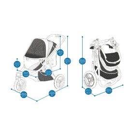 Ibiyaya The Beast Pet Jogger Stroller for dogs up to 25kg - Flash Grey image 6
