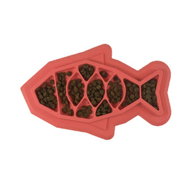 Petstages Fishie Fun Feed Mat Wet and Dry Slow Food Bowl for Cats - Pink image 6
