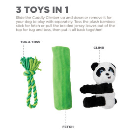 Outward Hound 3-in-1 Tug & Toss Dog Toy - Cuddly Climbers Panda image 6