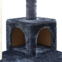 Cat Tree 134cm Trees Scratching Post Scratcher Tower Condo House Furniture Wood Grey image 6