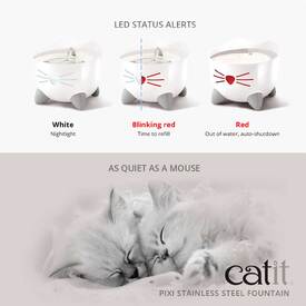 Catit Pixi Fountain with Refill Alert for Cats & Dogs - 2.5 Litres - Blue image 6