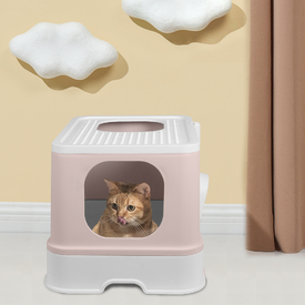 PaWz Cat Litter Box Fully Enclosed Kitty Toilet Trapping Odour Control Basin - Coffee image 6