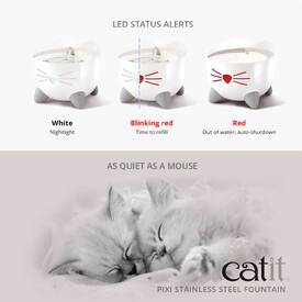 Catit Pixi Fountain with Refill Alert for Cats & Dogs - 2.5 Litres in Pink or Blue image 6