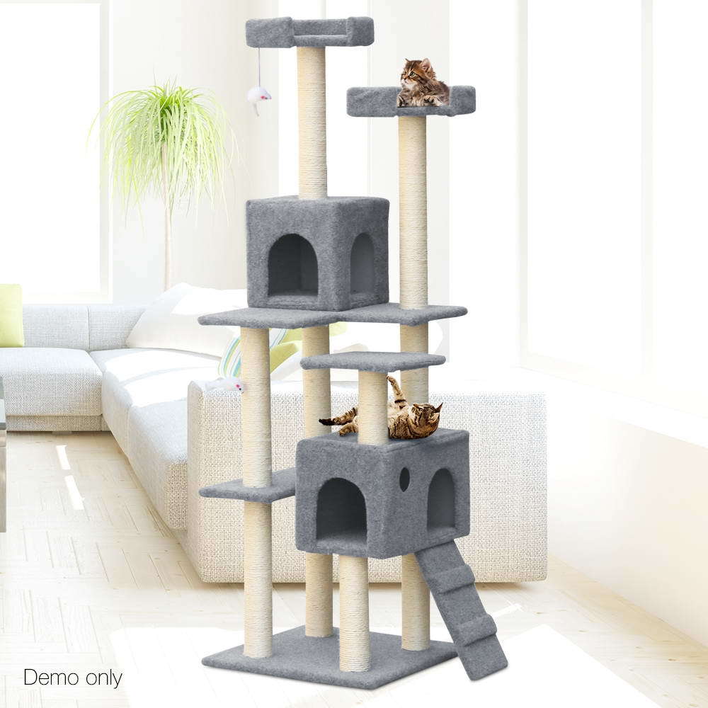 Cat Scratching Tree 170CM Scratcher Post Climbing Tower Pole Cat Furniture Multi Level Condo image 7