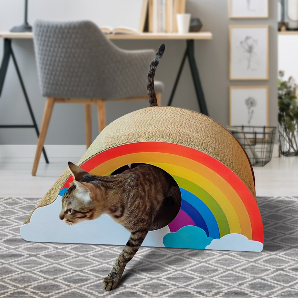 Zodiac Cardboard Cat Scratcher & Hideaway Rainbow Lounger image 7