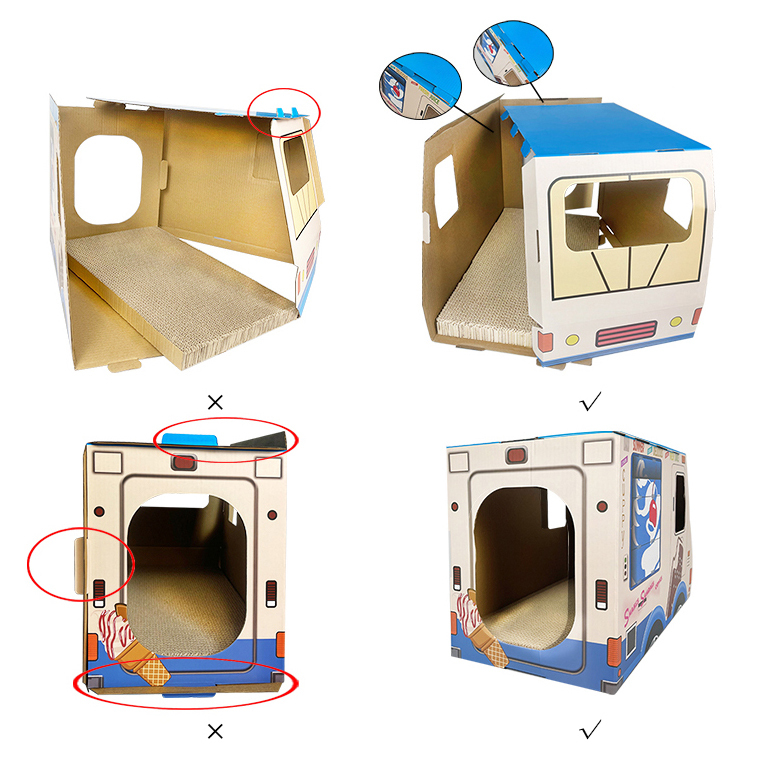 Zodiac Cardboard Cat Scratcher & Lounger - Blue Ice Cream Van image 7