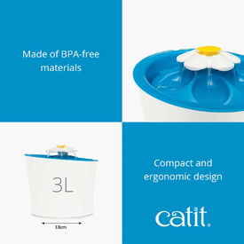 Catit 2.0 Blue LED Flower Water Fountain with Nightlight for Cats & Dogs - 3 litres image 7