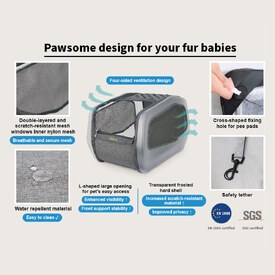 Ibiyaya NeoRider Multi-purpose Detachable Pet Stroller - Silver Mist  image 7