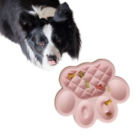 PAW 2-in-1 Slow Feeder & Anti-Anxiety Food Pet Lick Pad & Bowl Combo Pink/Blue image 7