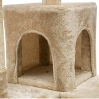 Cat Tree 180cm Trees Scratching Post Scratcher Tower Condo House Furniture Wood Beige image 7