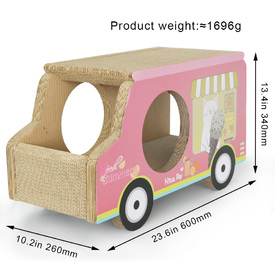 Zodiac Cardboard Cat Scratcher & Lounger - Pink Ice Cream Van image 7