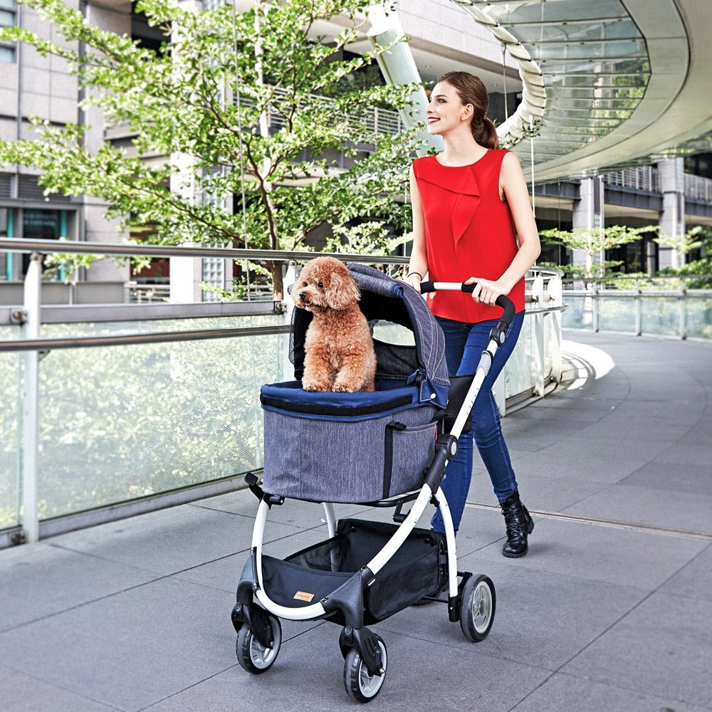 Ibiyaya CLEO Multifunction Pet Stroller & Car Seat Travel System in Denim image 8