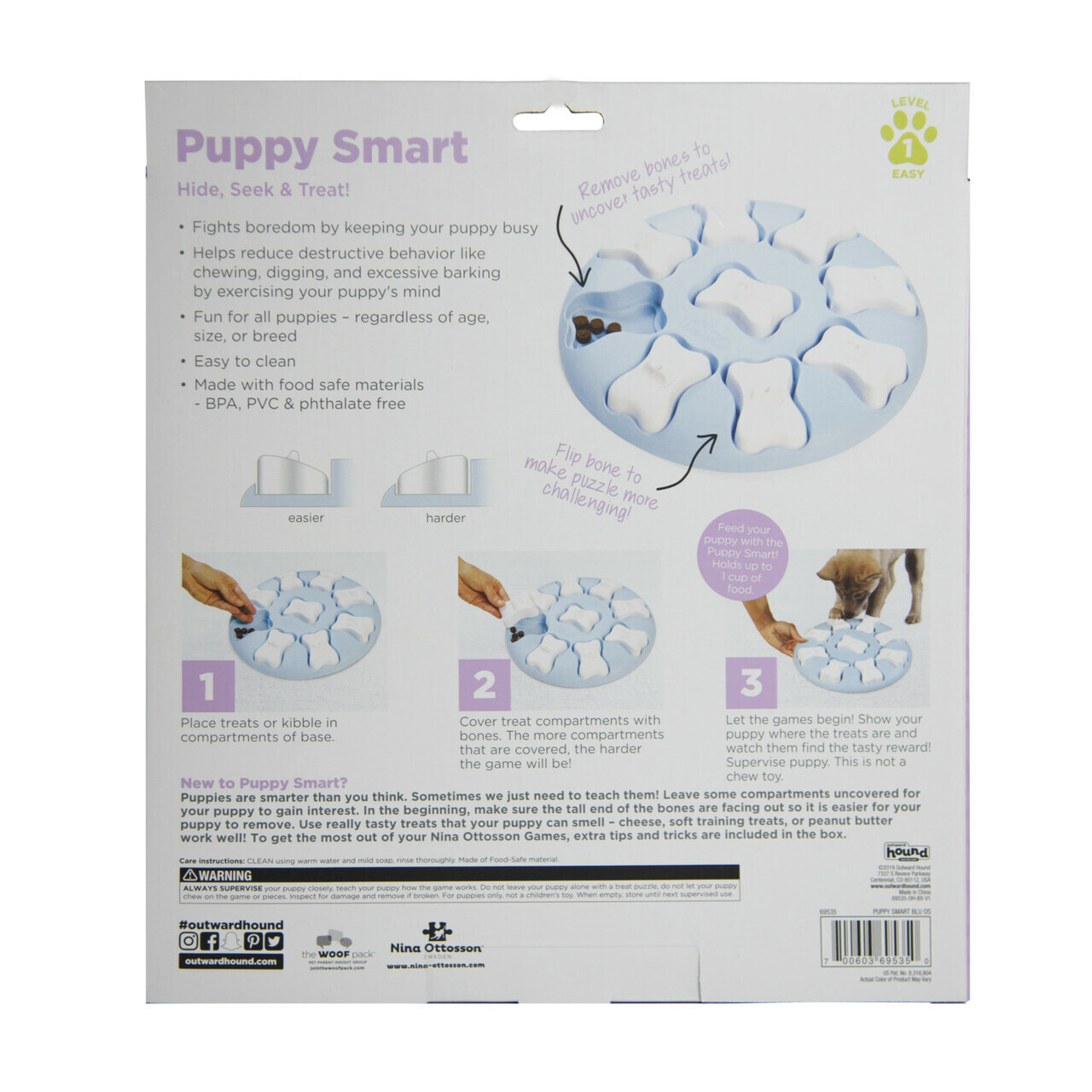 Nina Ottosson Smart Interactive Puzzle Dog Toy for Puppies - Level 1 image 8