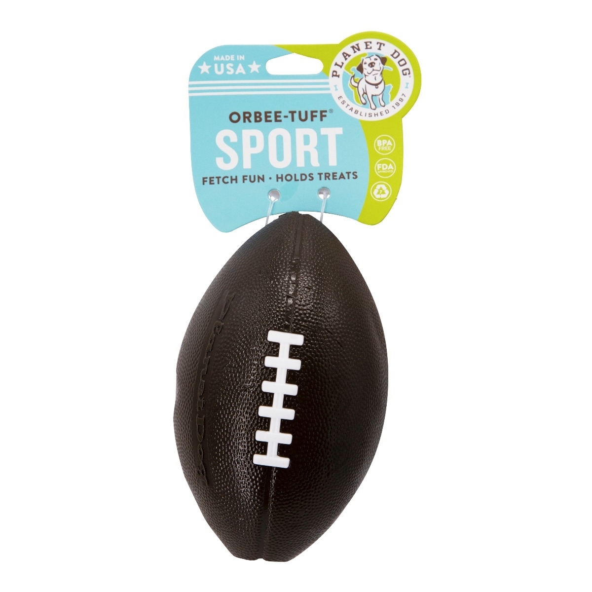 Planet Dog Durable Treat Dispensing & Fetch Dog Toy - Football image 8