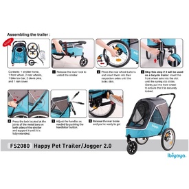 Ibiyaya Happy Pet Stroller Pram Jogger 2.0 - New and Improved w/ Bicycle Attachment - Blue image 8