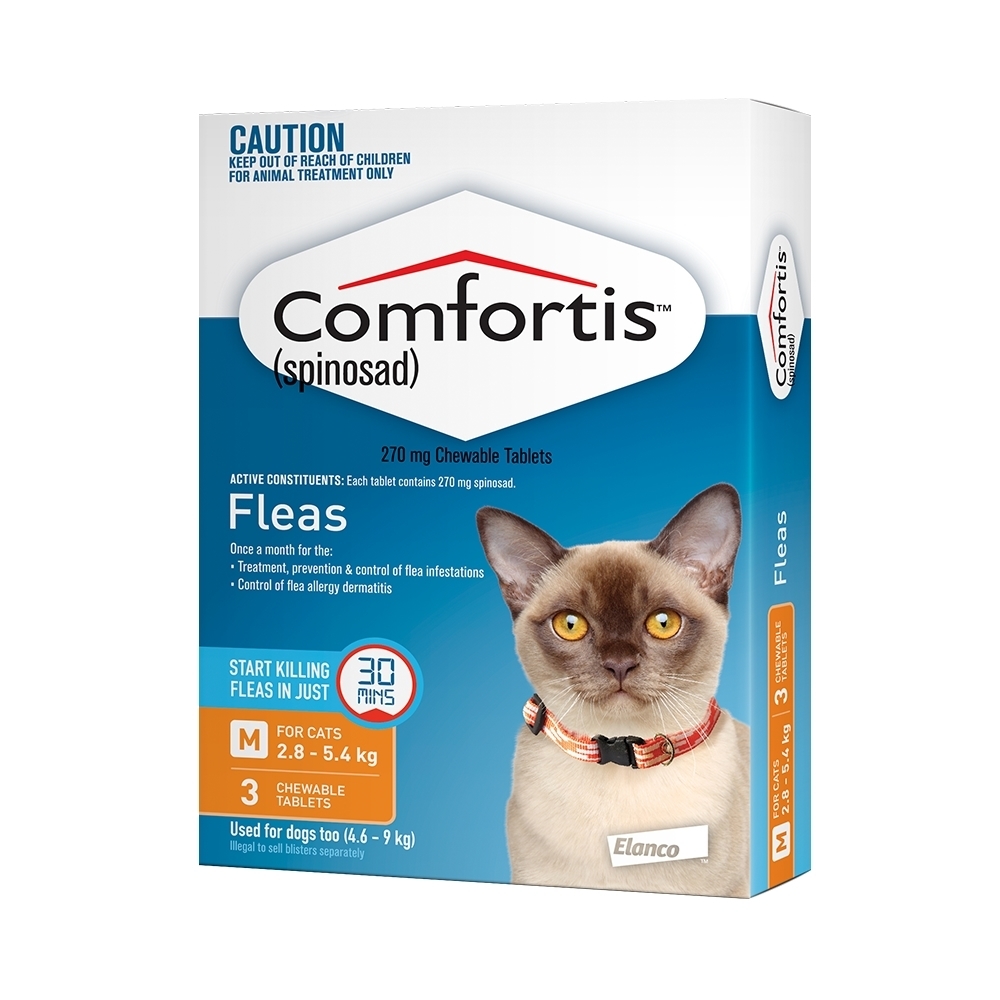 Comfortis Chewable Flea Control for Cats 2.85.4kg (Orange)