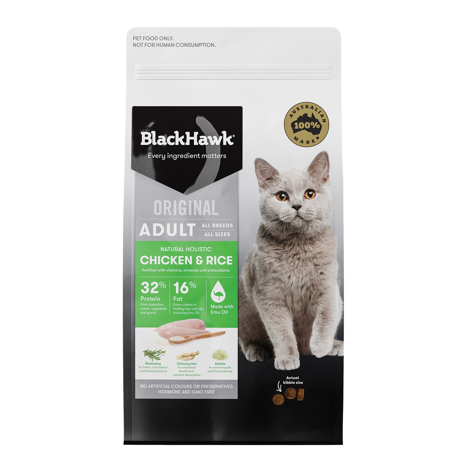  Black  Hawk Original Chicken Rice Adult Cat  Food 