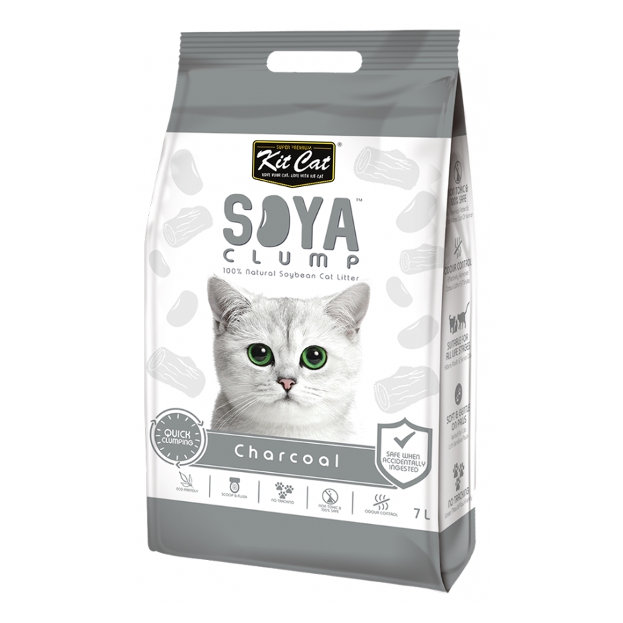 Kit Cat Soya Clumping Cat Litter made from Soybean Waste Charcoal 7