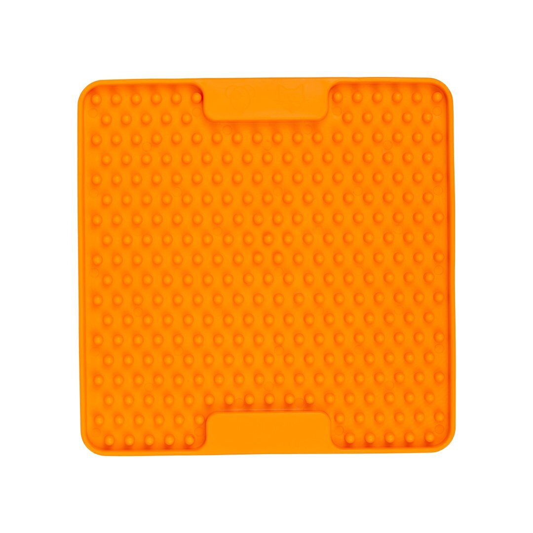 Lickimat Mini Soother Slow Food Bowl AntiAnxiety Mat for Dogs Orange