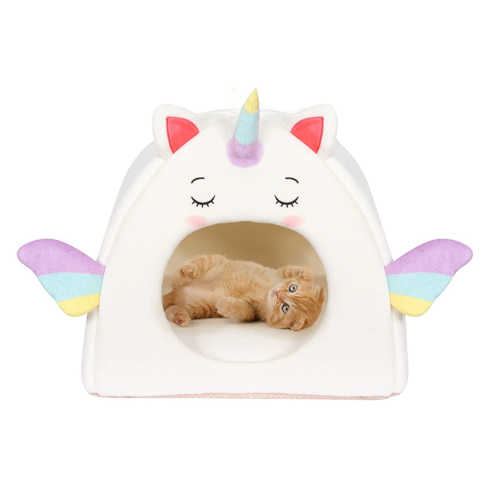 All Fur You Unicorn Cat Cave Bed in White