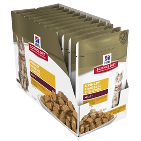 Hills Science Diet Adult Urinary Hairball Control Chicken Cat Food 85g x 12 Pouches