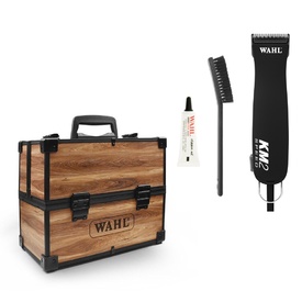 Wahl KM2 2-Speed Professional Pet Clipper Kit with Hard Wood-Grain Look Carry Case