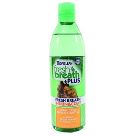 Tropiclean Fresh Breath Water Additive + Skin & Coat Support for Dogs 473ml