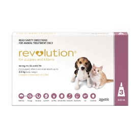 Revolution Flea & Worm Control for Puppies and Kittens - 3 pack