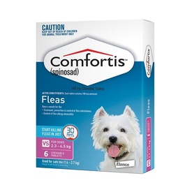 Comfortis Chewable Tablet for Dogs 2.6-4.5kg & Small Cats (Pink) - 6-Pack
