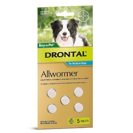 Drontal All-Wormer for Medium Dogs to 10kg - 5 Tablets