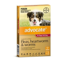 Advocate Spot-On Flea & Worm Control for Dogs 10-25kg - 3 Pack
