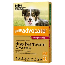 Advocate Spot-On Flea & Worm Control for Dogs 10-25kg - 6-pack