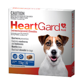 Heartgard 30 Plus Chews for Small Dogs Up to 11kg Blue (6s)
