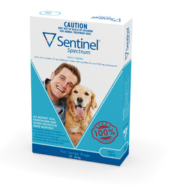 Sentinel Spectrum Flea, Heartworm & Intestinal Wormer - Large Dogs 22-45kg - 6-Pack