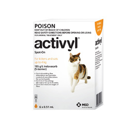 Activyl Spot-On Flea Control for Small Cats Up to 4kg - Orange (6 Dose Pack)