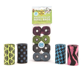 Bags on Board Blue Patterned Leak-Proof Dog Poop Bags - 8 Rolls (120 bags)