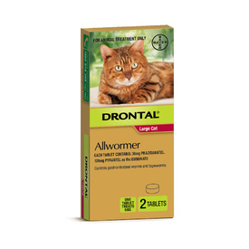 Drontal All-Wormer for Big Cats Up to 6kg - 2 Tablets