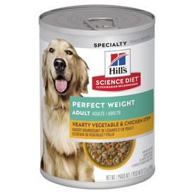 Hills Science Diet Adult Perfect Weight Chicken & Vegetable Entrée Dog Food 363g x 12 Cans