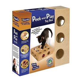 Smart Cat Original Peek-and-Play Interactive Cat Toy Box with Bonus Toys