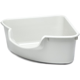 Smartcat Corner Cat Litter Box with Tall SIdes - Gray