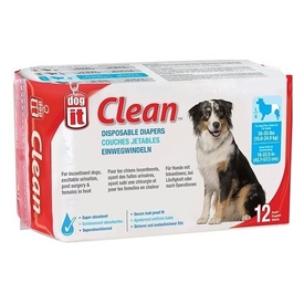 Dogit Disposable Dog Diapers for Senior Incontinence & Puppies - 12 Nappies